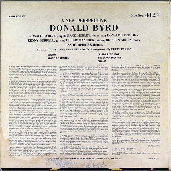 Donald Byrd – A New Perspective LP vinyl record, image 2 of 4