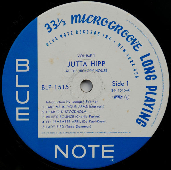 Jutta Hipp – At The Hickory House Volume 1 LP vinyl record, image 5 of 10