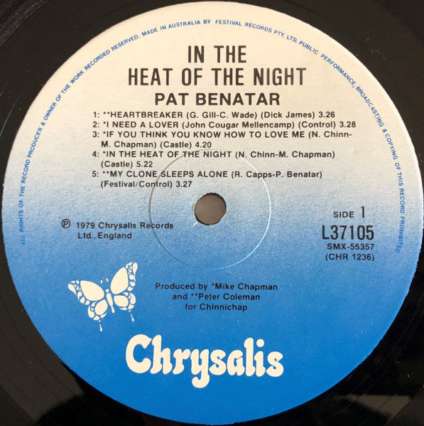 Pat Benatar – In The Heat Of The Night LP vinyl record, image 3 of 4