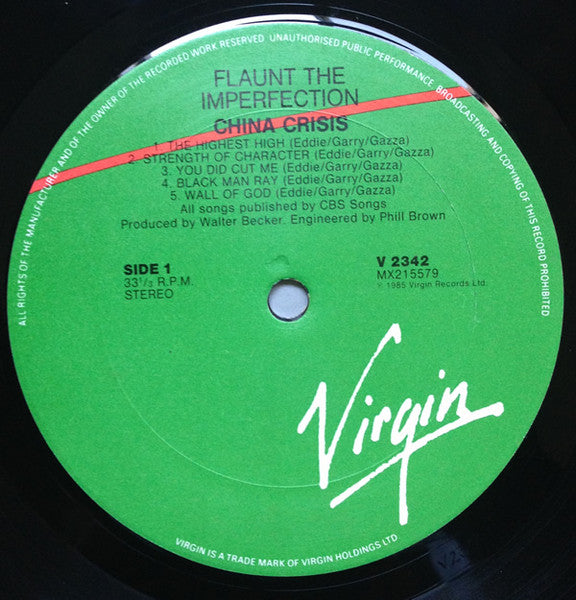 China Crisis – Flaunt The Imperfection LP vinyl record, image 6 of 6