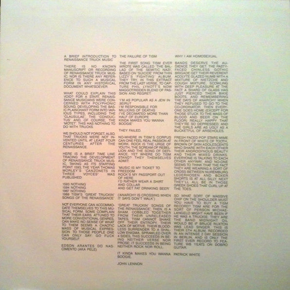 TISM – Great Truckin' Songs Of The Renaissance (2xLP) LP vinyl record, image 7 of 10