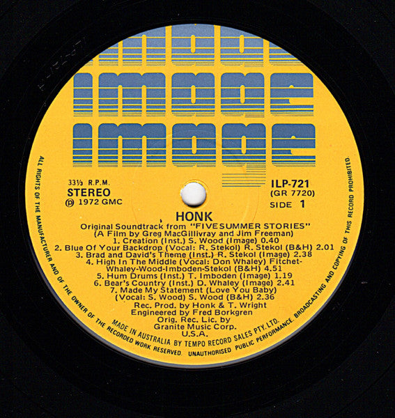 Honk – The Original Sound Track From Five Summer Stories LP vinyl record, image 3 of 4