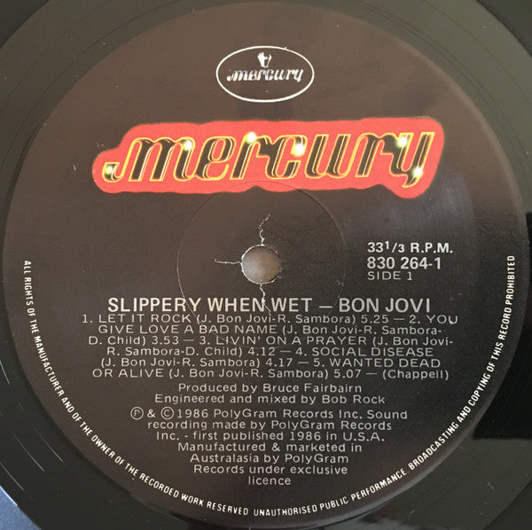 Bon Jovi – Slippery When Wet LP vinyl record, image 3 of 6
