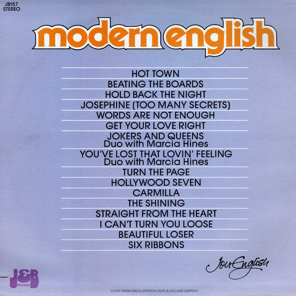 Jon English – Modern English LP vinyl record, image 2 of 4