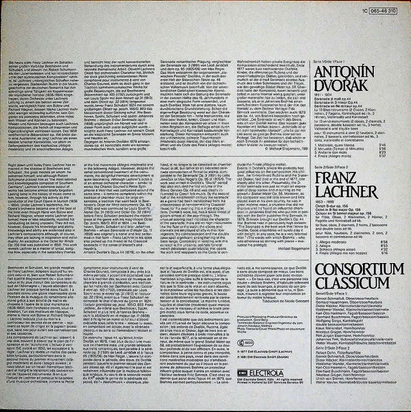 Antonín Dvořák, Franz Paul Lachner, Consortium Classicum – Serenade D-moll Op. 44 / Oktett B-dur Op. 156 LP vinyl record, image 2 of 3