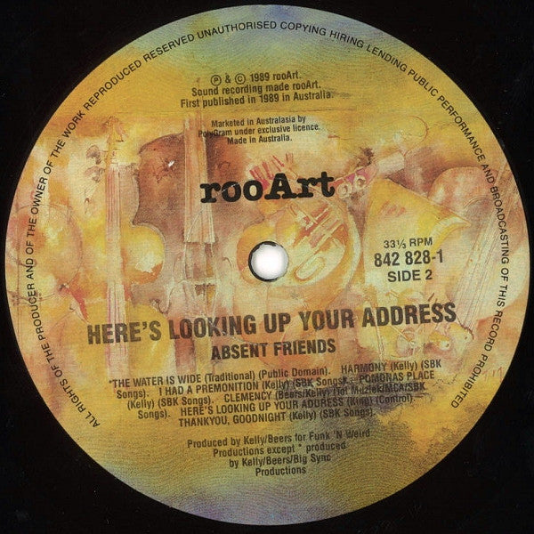 Absent Friends – Here's Looking Up Your Address LP vinyl record, image 5 of 5