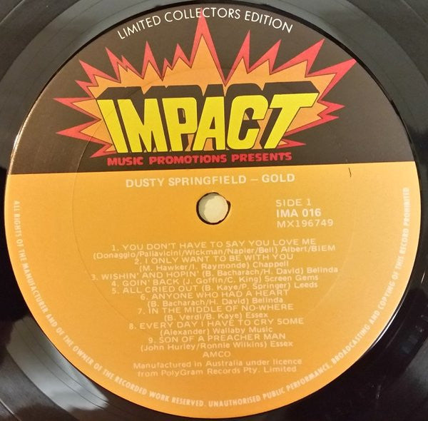 Dusty Springfield – Gold LP vinyl record, image 3 of 4
