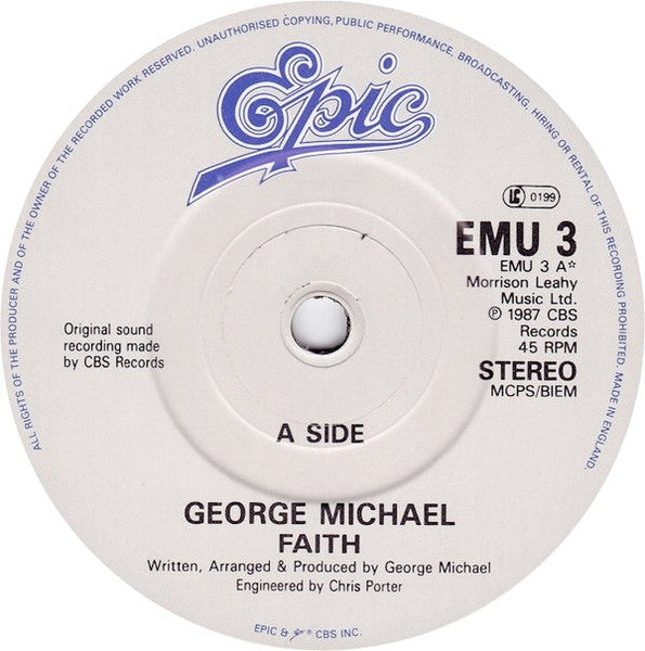 George Michael – Faith 7" vinyl record, image 3 of 4