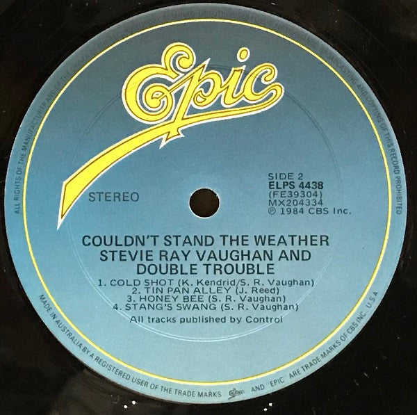 Stevie Ray Vaughan & Double Trouble – Couldn't Stand The Weather LP vinyl record, image 4 of 6