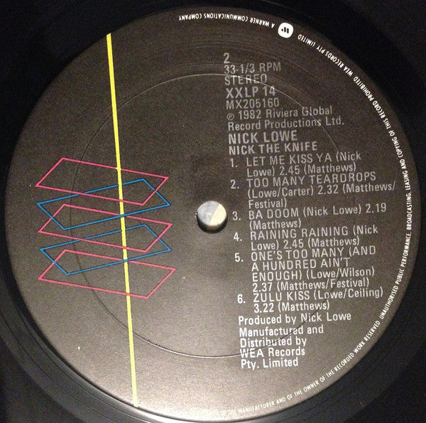 Nick Lowe – Nick The Knife LP vinyl record, image 3 of 4