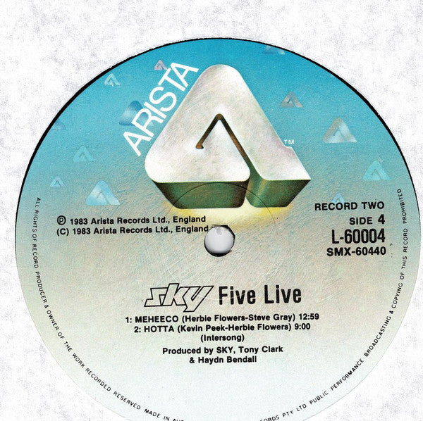 Sky – Sky Five Live (2xLP) LP vinyl record, image 5 of 6