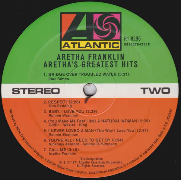 Aretha Franklin – Aretha's Greatest Hits LP vinyl record, image 5 of 6