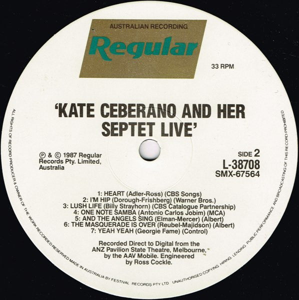Kate Ceberano & Her Septet – Kate Ceberano & Her Septet LP vinyl record, image 4 of 8
