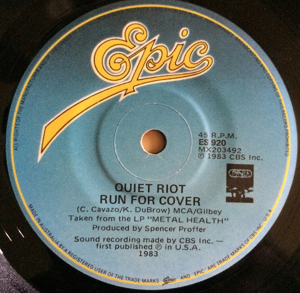 Quiet Riot – Cum On Feel The Noize 7" vinyl record, image 2 of 2