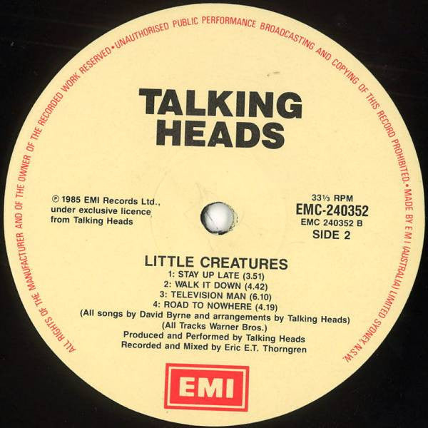 Talking Heads – Little Creatures LP vinyl record, image 4 of 6