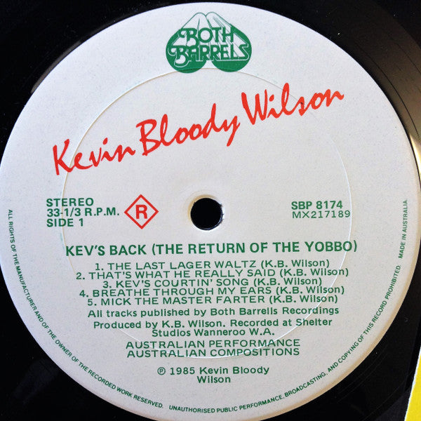 Kevin Bloody Wilson – Kev's Back (The Return Of The Yobbo) LP vinyl record, image 3 of 4