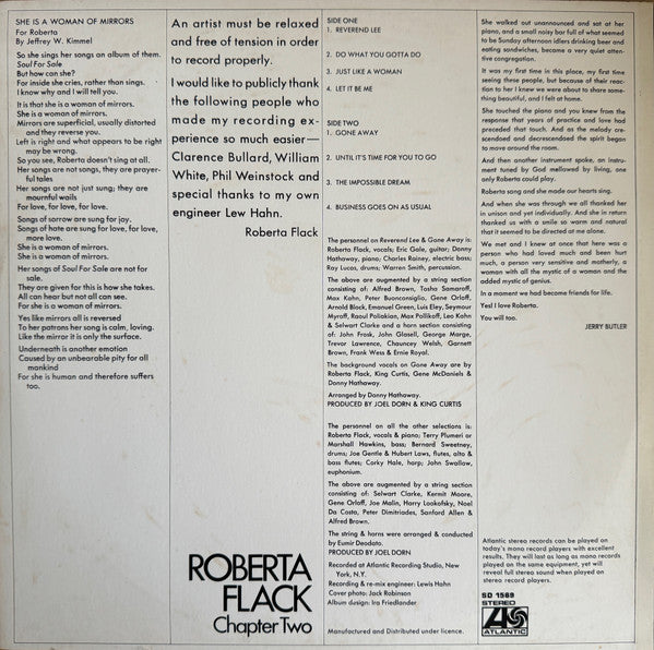 Roberta Flack – Chapter Two LP vinyl record, image 2 of 4