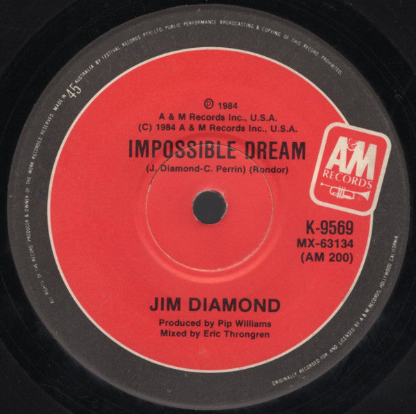 Jim Diamond – I Should Have Known Better 7" vinyl record, image 2 of 2