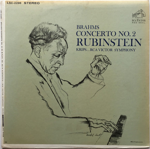 Johannes Brahms, Arthur Rubinstein, Josef Krips, RCA Victor Symphony Orchestra – Concerto No. 2 LP vinyl record, image 1 of 4