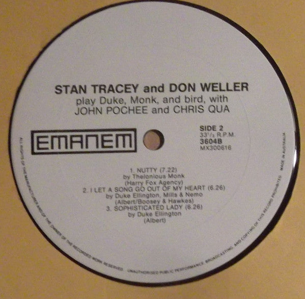 Stan Tracey, Don Weller – Play Duke, Monk & Bird LP vinyl record, image 4 of 4