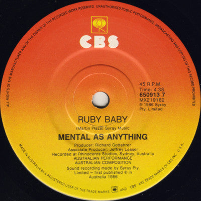 Mental As Anything – He's Just No Good For You 7" vinyl record, image 4 of 4