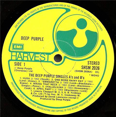 Deep Purple – The Deep Purple Singles A's & B's LP vinyl record, image 3 of 4