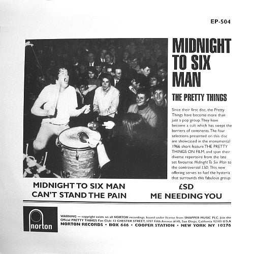 The Pretty Things – Midnight To Six Man 7" vinyl record, image 2 of 5