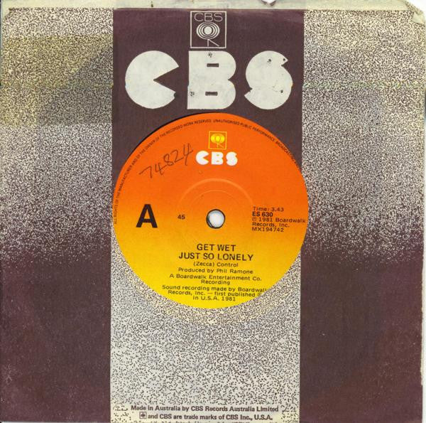 Get Wet – Just So Lonely 7" vinyl record, image 3 of 3