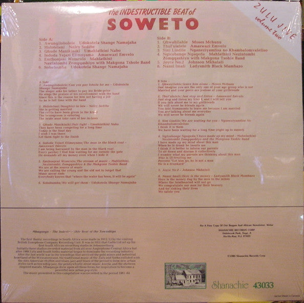 Various – The Indestructible Beat Of Soweto LP vinyl record, image 2 of 4