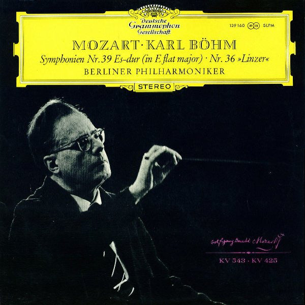 Wolfgang Amadeus Mozart, Karl Böhm, Berliner Philharmoniker – Symphonien Nr. 39 Es-Dur • Nr. 36 »Linzer« LP vinyl record, image 1 of 3