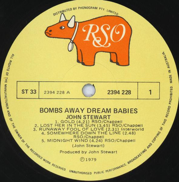 John Stewart – Bombs Away Dream Babies LP vinyl record, image 3 of 4