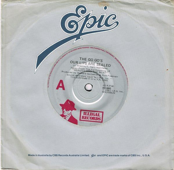 Go-Go's – Our Lips Are Sealed 7" vinyl record, image 3 of 3