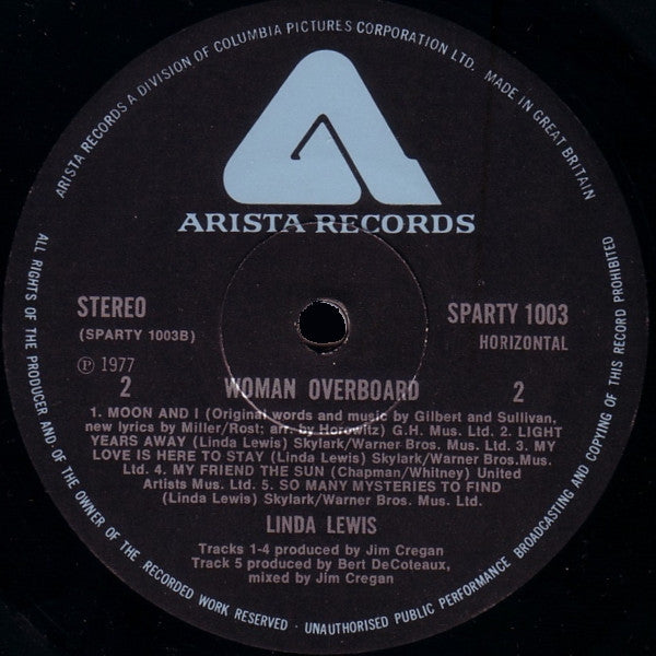 Linda Lewis – Woman Overboard LP vinyl record, image 4 of 6
