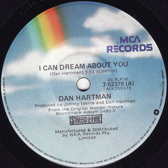 Dan Hartman, The Blasters – I Can Dream About You / Blue Shadows 7" vinyl record, image 3 of 4