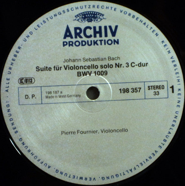 Johann Sebastian Bach, Pierre Fournier – Sechs Suiten Für Violoncello Solo (BWV 1007-1012) LP vinyl record, image 4 of 8