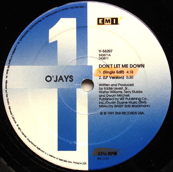 The O'Jays – Don't Let Me Down 12" vinyl record, image 2 of 3