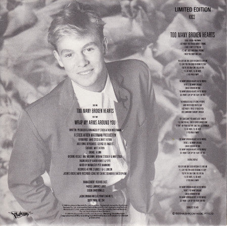 Jason Donovan – Too Many Broken Hearts 7" vinyl record, image 2 of 3