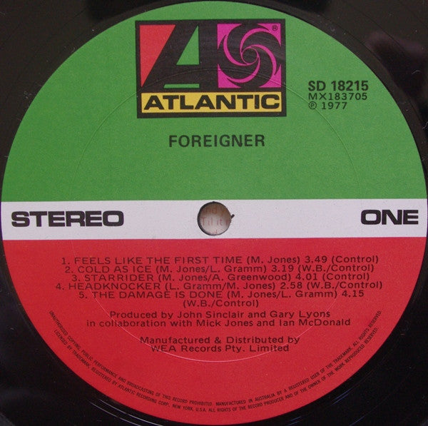 Foreigner – Foreigner LP vinyl record, image 5 of 6