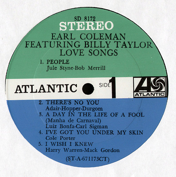 Earl Coleman, Billy Taylor – Love Songs LP vinyl record, image 3 of 4