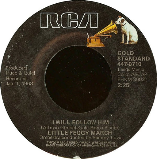 Peggy March – I Will Follow Him / Hello Heartache, Goodbye Love 7" vinyl record, image 1 of 2