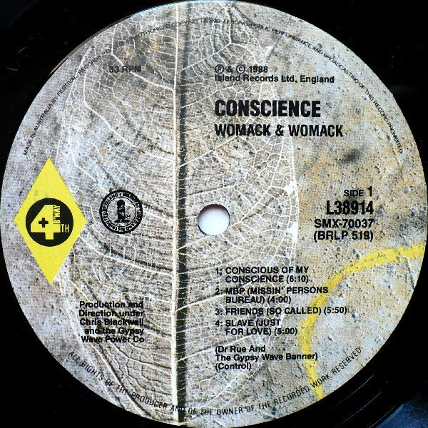 Womack & Womack – Conscience LP vinyl record, image 3 of 6