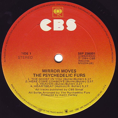 The Psychedelic Furs – Mirror Moves LP vinyl record, image 3 of 6