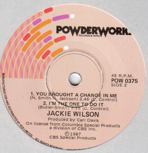 Jackie Wilson – Reet Petit (The Sweetest Girl In Town) 7" vinyl record, image 2 of 2