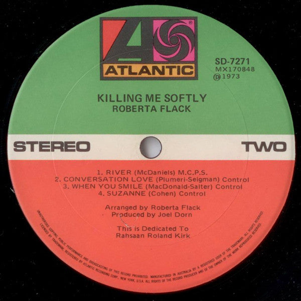 Roberta Flack – Killing Me Softly LP vinyl record, image 4 of 6