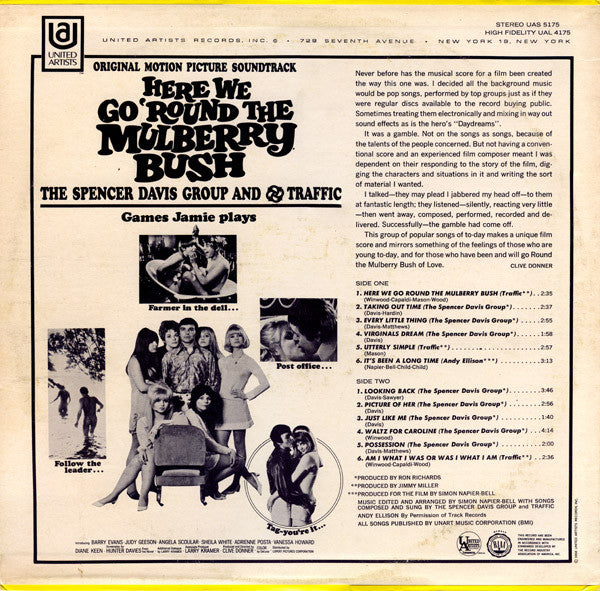 The Spencer Davis Group, Traffic – Here We Go 'Round The Mulberry Bush (Original Motion Picture Soundtrack) LP vinyl record, image 2 of 4