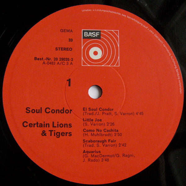 Certain Lions & Tigers – Soul Condor LP vinyl record, image 3 of 4