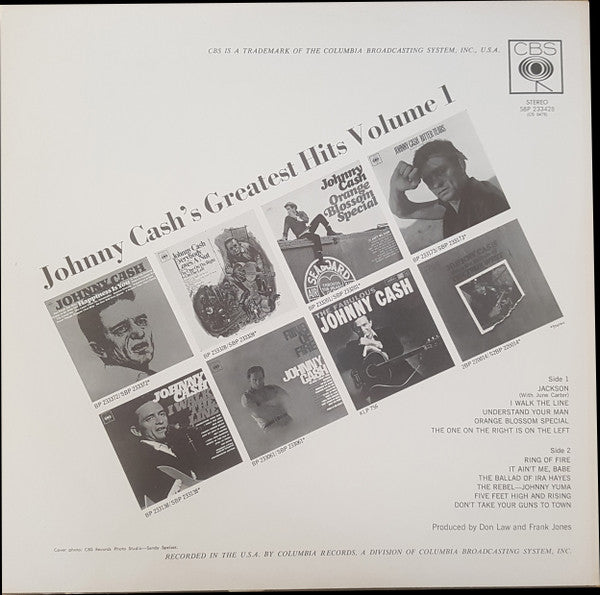 Johnny Cash – Greatest Hits Volume 1 LP vinyl record, image 2 of 4