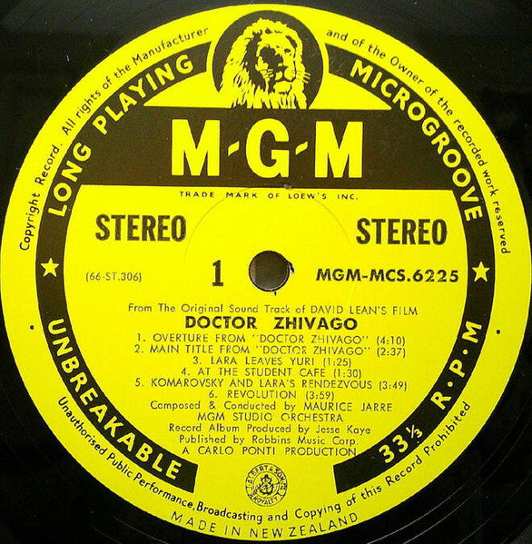 Maurice Jarre – Doctor Zhivago Original Soundtrack Album LP vinyl record, image 4 of 5