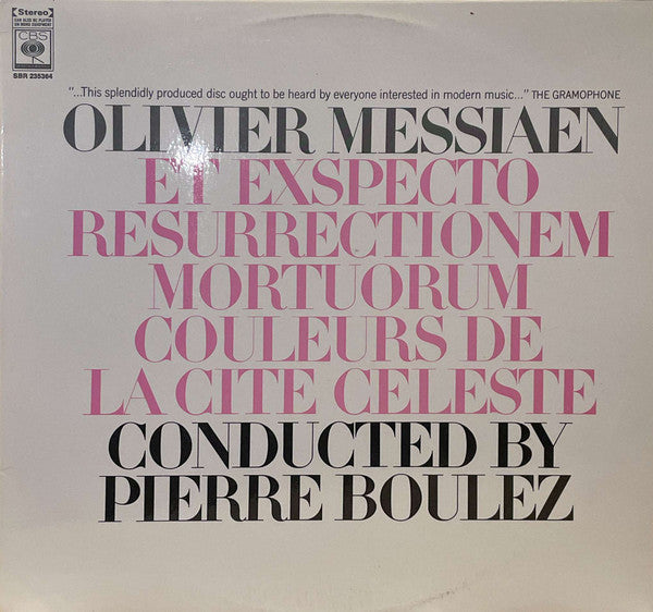 Olivier Messiaen, Pierre Boulez – Et Exspecto Resurrectionem Mortuorum / Couleurs De La Cité Céleste LP vinyl record, image 1 of 4