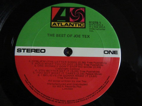 Joe Tex – The Best Of Joe Tex LP vinyl record, image 3 of 4